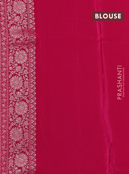 Banarasi silk saree pink with allover thread & zari woven buttas and zari woven border