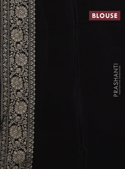 Banarasi silk saree black with allover thread & zari woven buttas and zari woven border