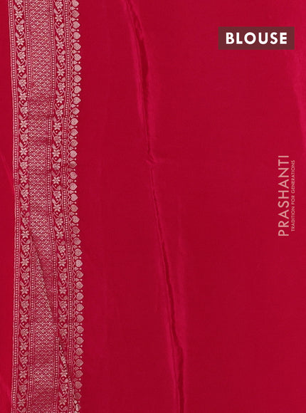 Banarasi silk saree dark pink with allover thread & zari woven buttas and zari woven border