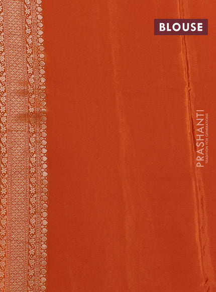 Banarasi silk saree rust shade with allover thread & zari woven buttas and zari woven border