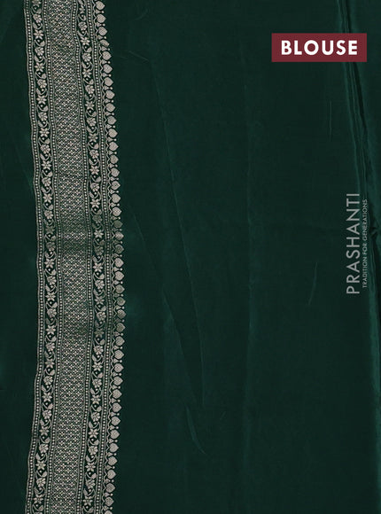 Banarasi silk saree green with allover thread & zari woven buttas and zari woven border