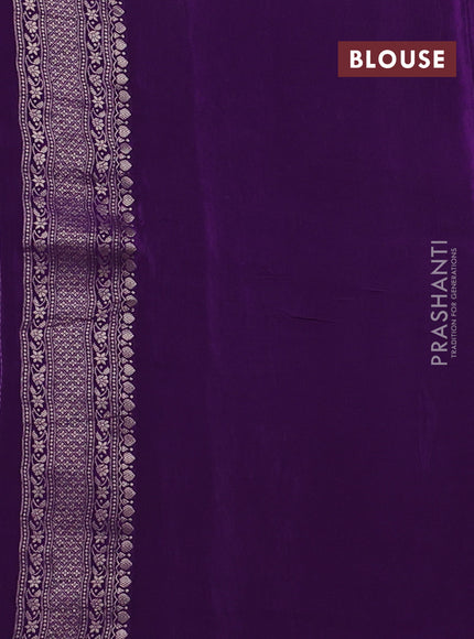 Banarasi silk saree violet with allover thread & zari woven buttas and zari woven border
