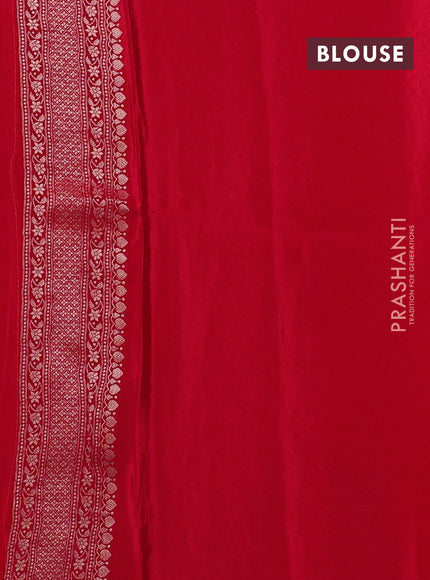 Banarasi silk saree red with allover thread & zari woven buttas and zari woven border