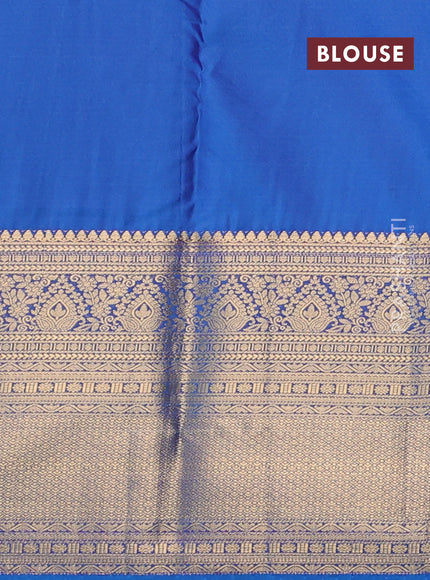 Bangalori silk saree cs blue with zari woven buttas and zari woven border