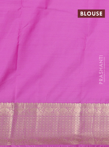 Bangalori silk saree lavender and pink with zari woven buttas and zari woven border