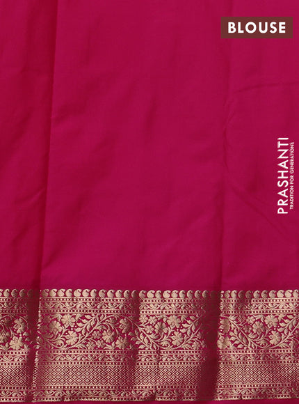 Bangalori silk saree green and pink with allover zari woven buttas and zari woven border