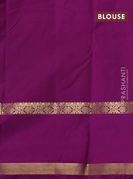 Bangalori silk saree pista green and purple with zari woven buttas and rettapet zari woven border