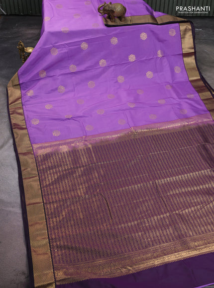 Bangalori silk saree lavender and purple with zari woven buttas and zari woven border