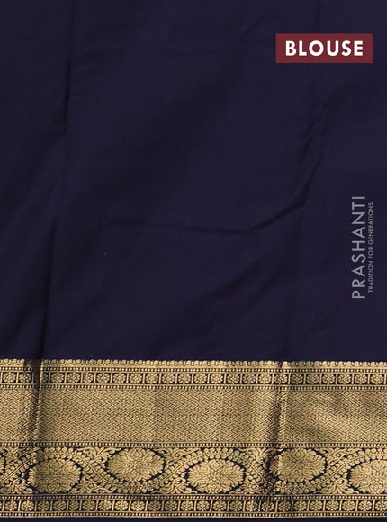 Bangalori silk saree red and navy blue with zari woven buttas and zari woven border