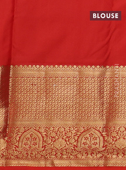 Bangalori silk saree purple and orange with allover zari woven buttas and long zari woven border