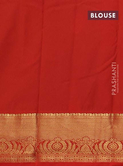 Bangalori silk saree cs blue and orange with zari woven buttas and zari woven border
