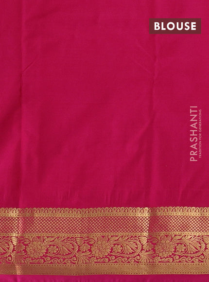 Bangalori silk saree pastel green and pink with zari woven buttas and zari woven border