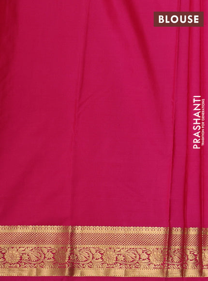 Bangalori silk saree cs blue and pink with zari woven buttas and zari woven border