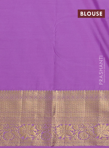 Bangalori silk saree teal blue and lavender with zari woven buttas and zari woven border