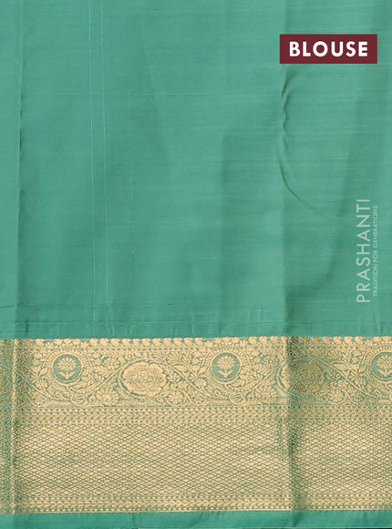 Bangalori silk saree purple and green shade with zari woven buttas and zari woven border