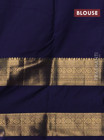 Bangalori silk saree cs blue and navy blue with zari woven buttas and long rettapet zari woven border