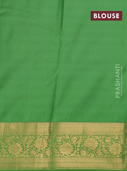 Bangalori silk saree purple and light green with zari woven buttas and zari woven border