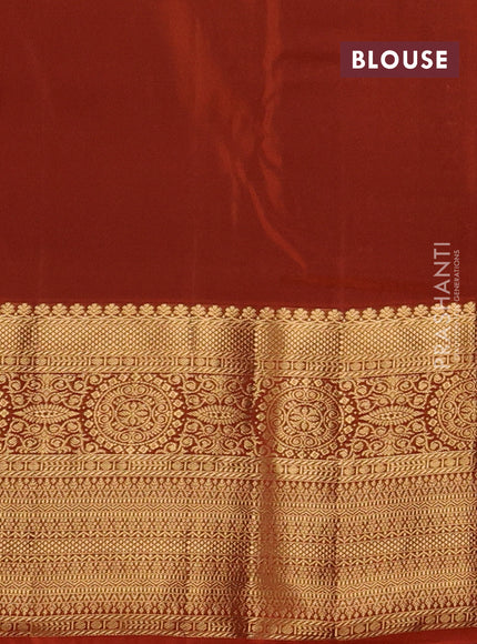 Bangalori silk saree coffee brown and rust shade with zari woven buttas and long zari woven border