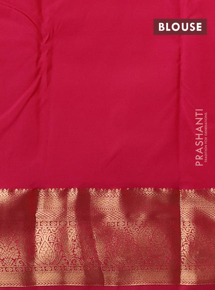Bangalori silk saree maroon and pink with zari woven buttas and zari woven border