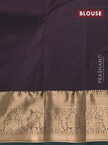 Bangalori silk saree tomato pink and green with allover zari woven buttas and zari woven border