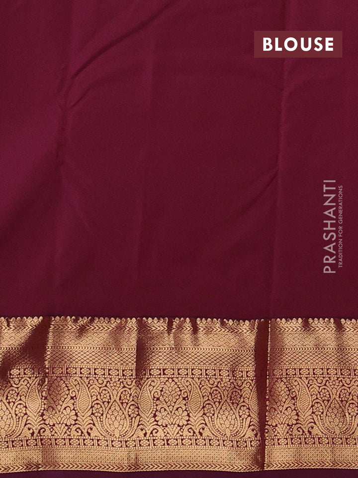 Bangalori silk saree mustard yellow and wine shade with allover zari woven buttas and zari woven border