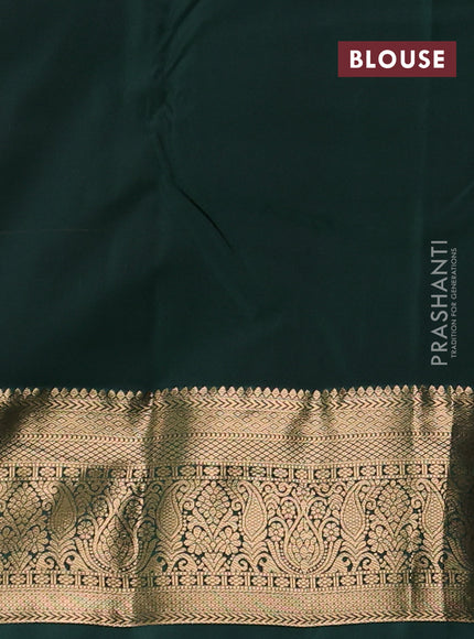 Bangalori silk saree rust shade and green with allover zari woven buttas and zari woven border