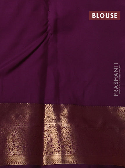 Bangalori silk saree pastel lavender and wine shade with allover zari woven buttas and zari woven border
