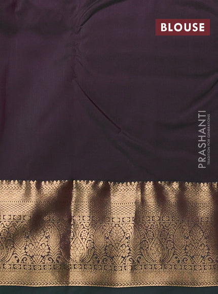 Bangalori silk saree dual shade of peach and green with allover zari woven buttas and zari woven border