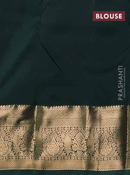 Bangalori silk saree magenta pink and green with zari woven buttas and zari woven border