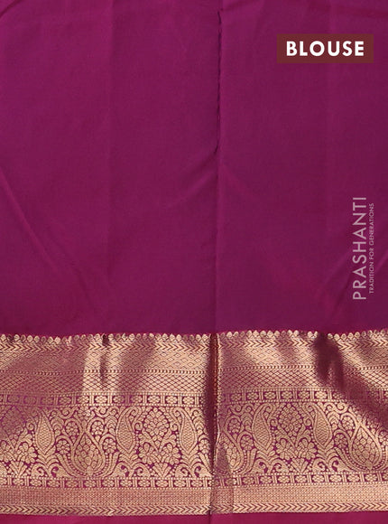 Bangalori silk saree bottle green and pink with zari woven buttas and zari woven border