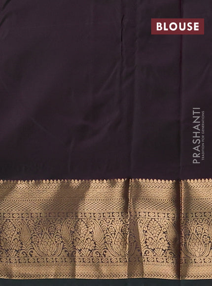 Bangalori silk saree dual shade of peach and green with zari woven buttas and zari woven border