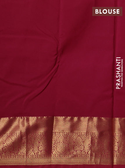 Bangalori silk saree dual shade of green and pink with zari woven buttas and zari woven border