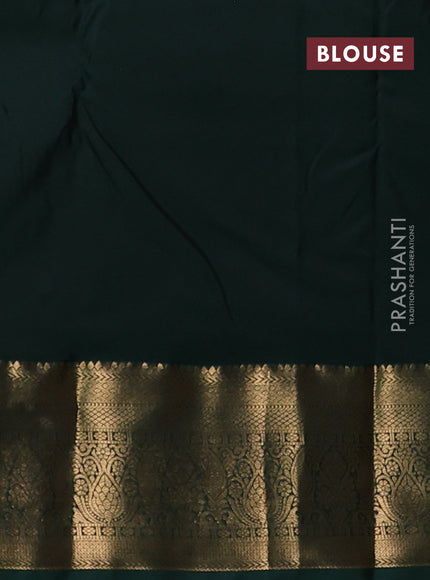 Bangalori silk saree maroon and bottle green with zari woven buttas and zari woven border