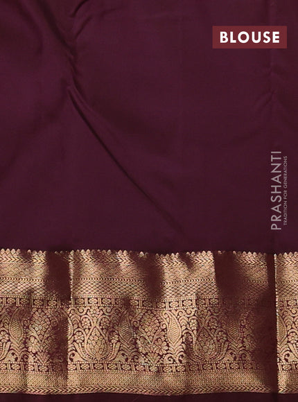 Bangalori silk saree red and coffee brown with zari woven buttas and zari woven border