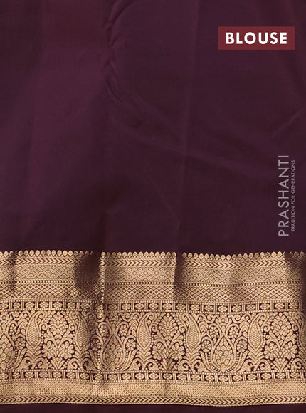 Bangalori silk saree pink and coffee brown with zari woven buttas and zari woven border