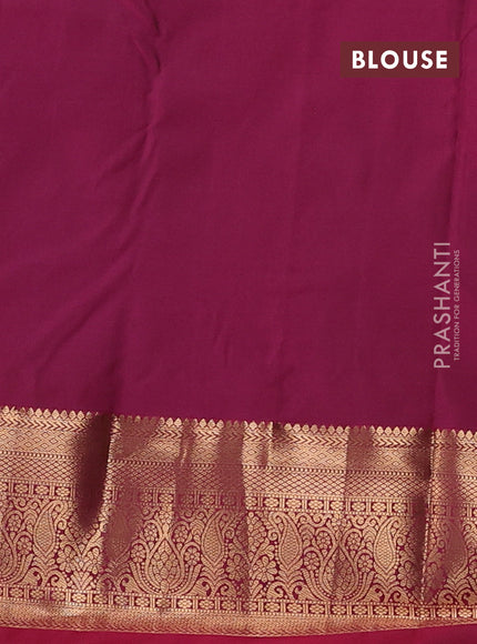 Bangalori silk saree light green and pink with zari woven buttas and zari woven border