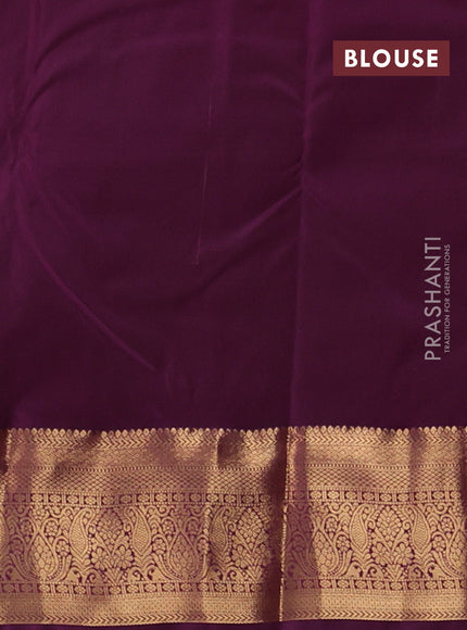 Bangalori silk saree dark mustard and wine shade with zari woven buttas and zari woven border