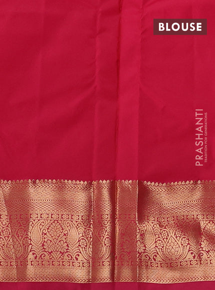 Bangalori silk saree dark mustard and pink with zari woven buttas and zari woven border