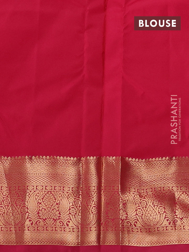 Bangalori silk saree dark mustard and pink with zari woven buttas and zari woven border