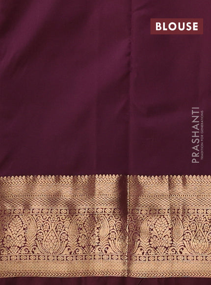 Bangalori silk saree pastel green and coffee brown with zari woven buttas and zari woven border