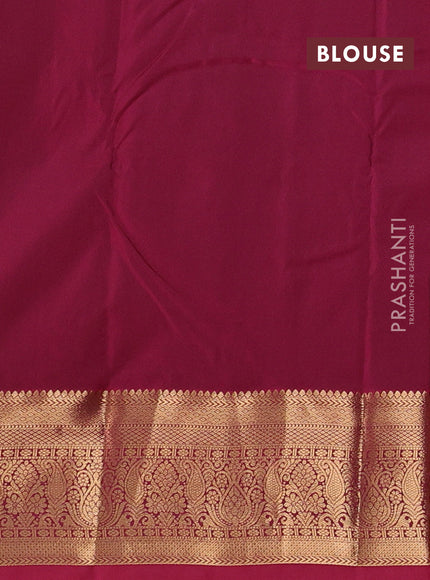Bangalori silk saree lime green and pink with zari woven buttas and zari woven border