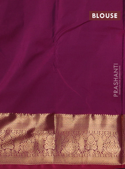 Bangalori silk saree green and pink with zari woven buttas and zari woven border