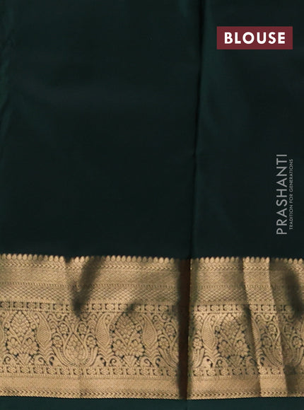 Bangalori silk saree maroon and green with zari woven buttas and zari woven border