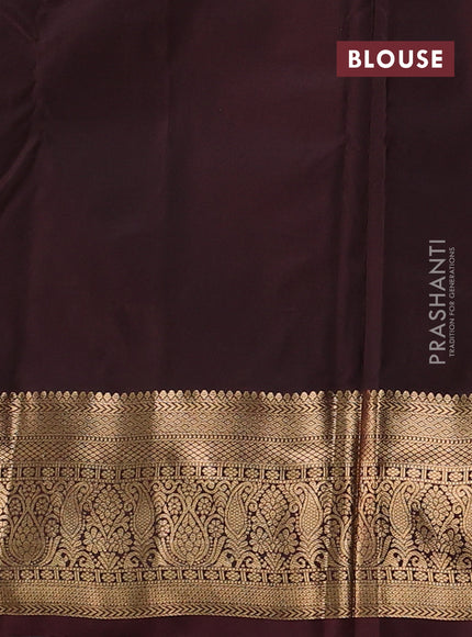 Bangalori silk saree mauve pink and coffee brown with allover zari woven buttas and zari woven border