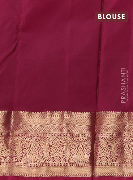 Bangalori silk saree bottle green and pink with allover zari woven buttas and zari woven border