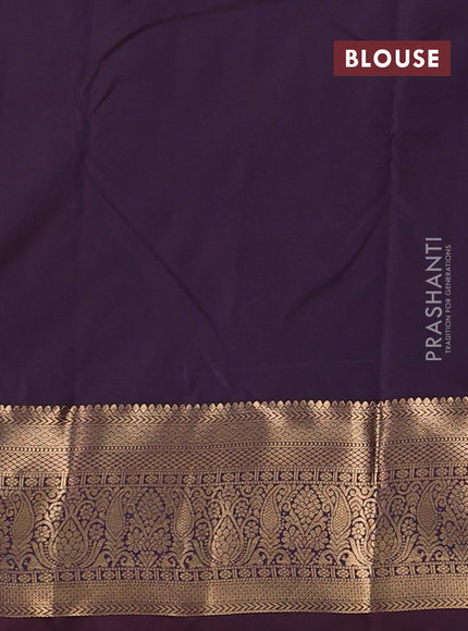 Bangalori silk saree pastel blue and coffee brown with allover zari woven buttas and zari woven border