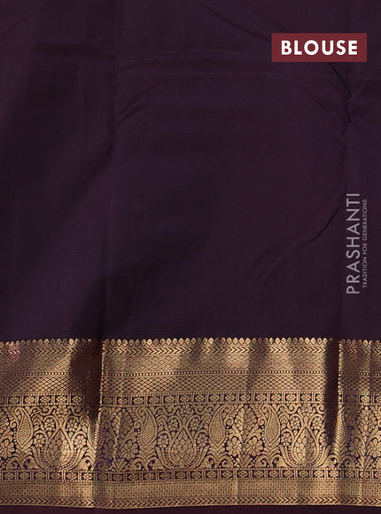 Bangalori silk saree lavender and coffee brown with allover zari woven buttas and zari woven border