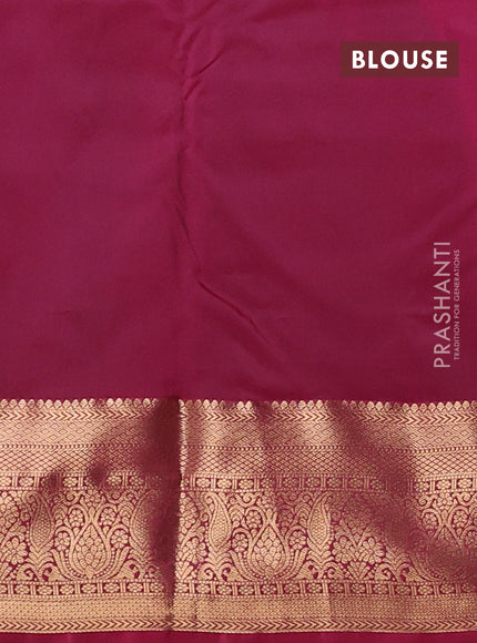 Bangalori silk saree mustard yellow and maroon with zari woven buttas and zari woven border