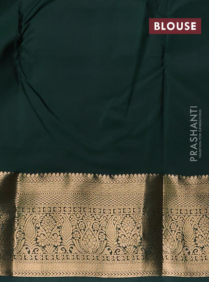 Bangalori silk saree mustard yellow and green with zari woven buttas and zari woven border