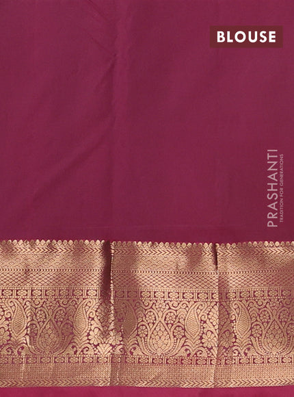 Bangalori silk saree bottle green and pink with zari woven buttas and zari woven border